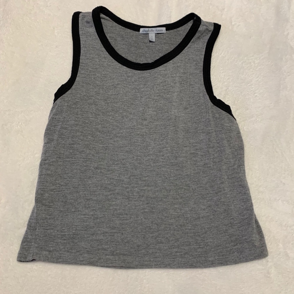 Gray cropped tank top